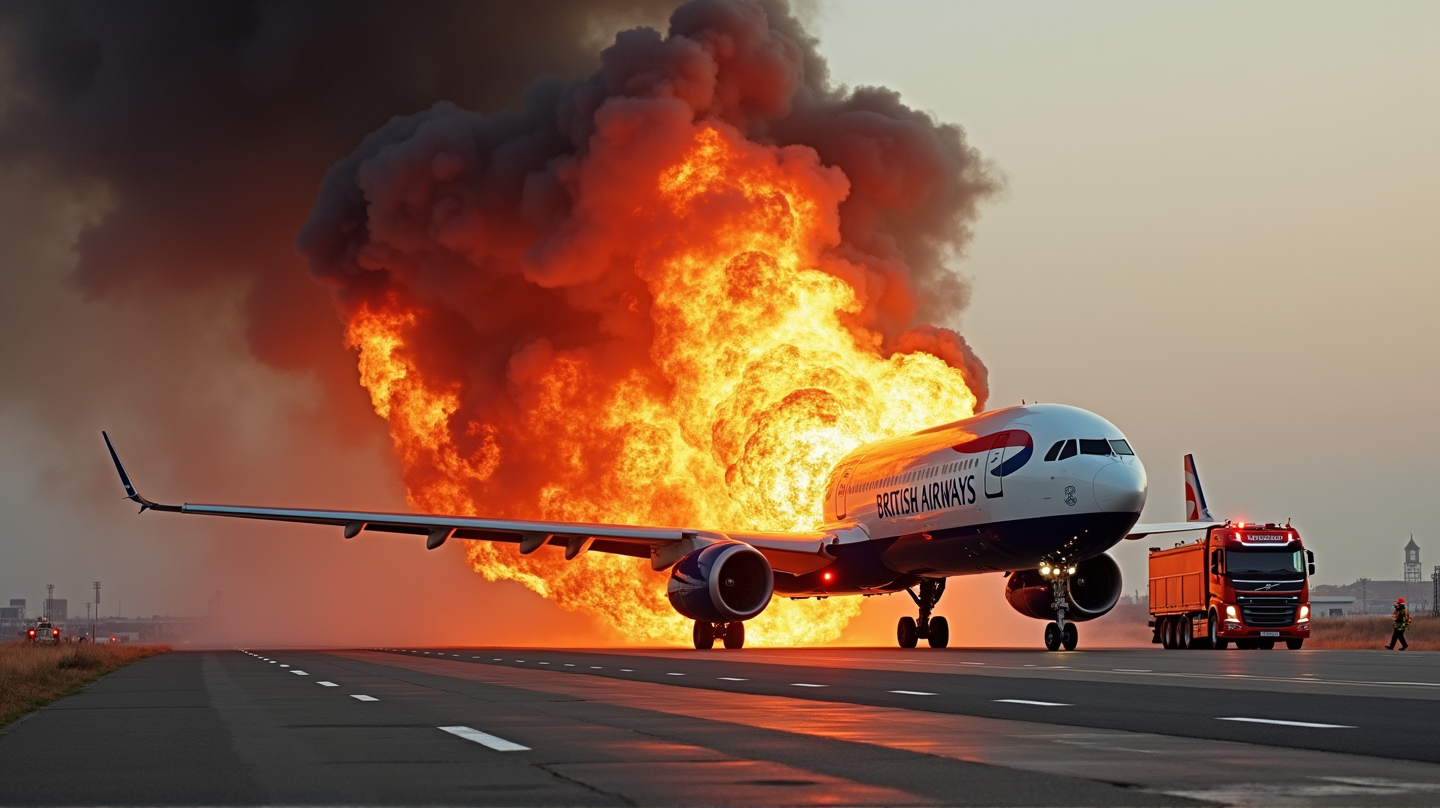 Gatwick Drama: British Airways Plane Ablaze After Pilot Error