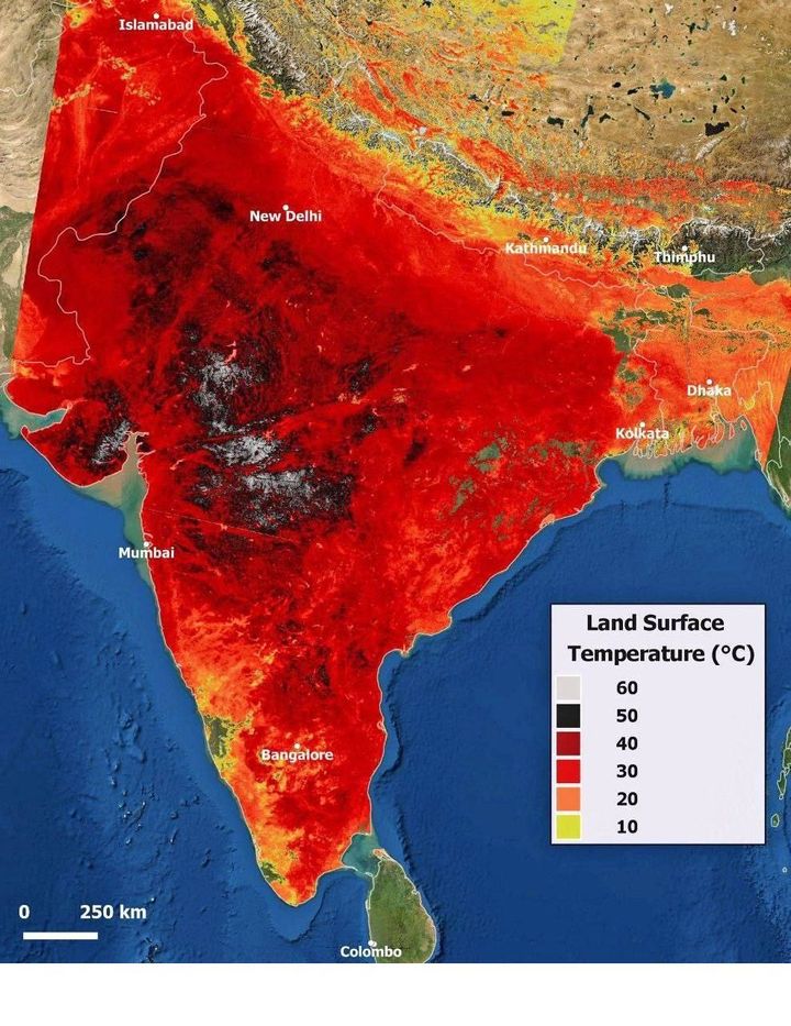 The terrible heat in India.